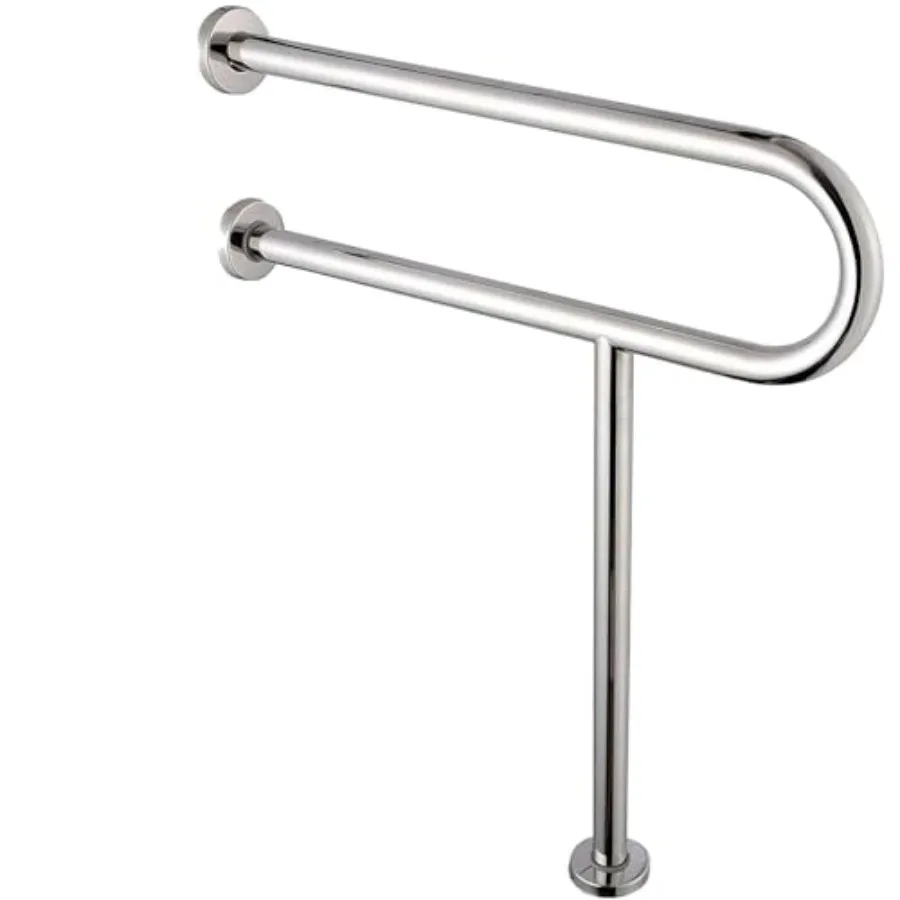 

Поручень для туалета из нержавеющей стали 23,6 дюйма с опорными ножками, противоскользящий, для ванной комнаты, для пожилых людей, беременных и людей с ограниченными возможностями, для душа