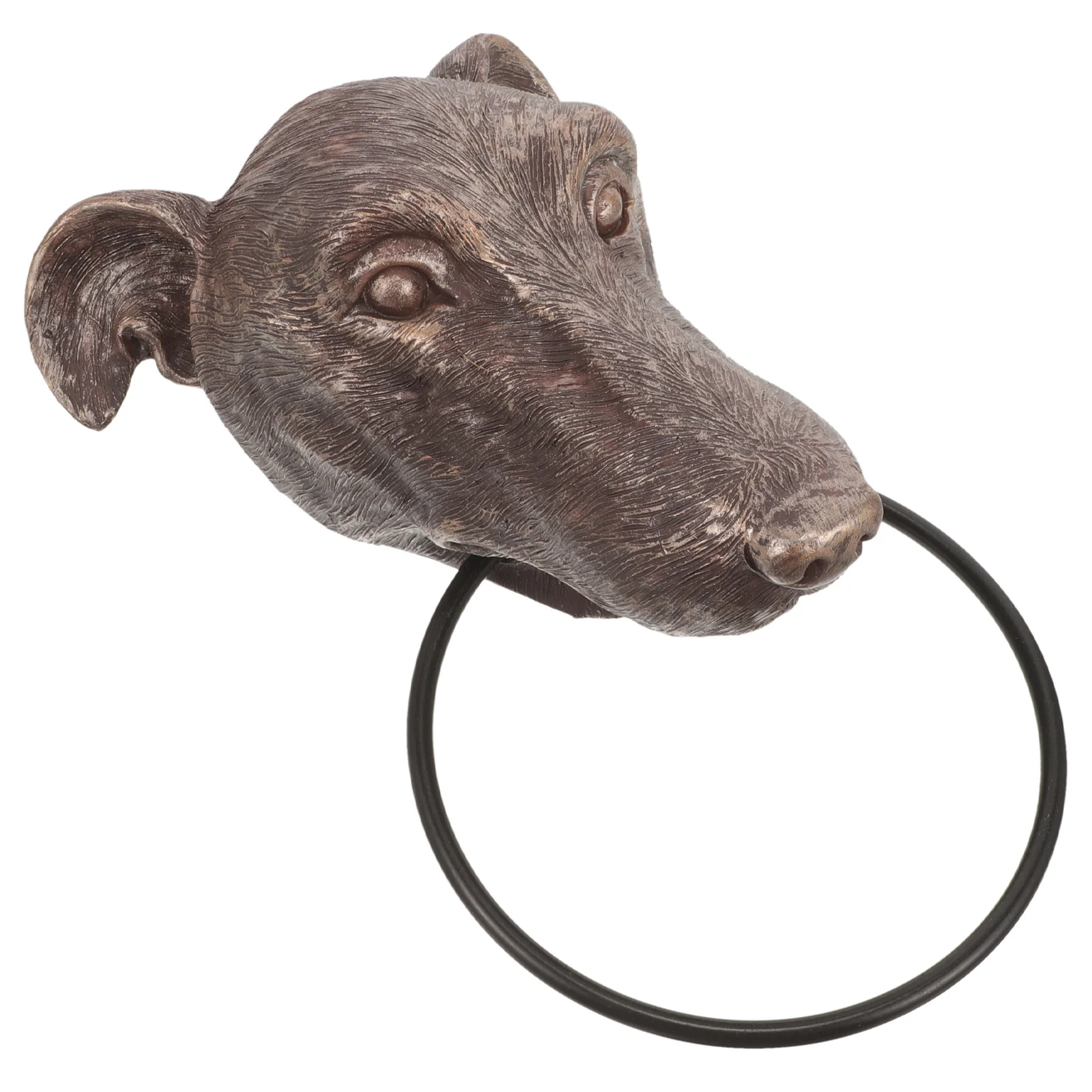 

Dog Head Door Knocker Resin Design Decorative Handle Security Hardware For Home Villa Exterior Door Decoration