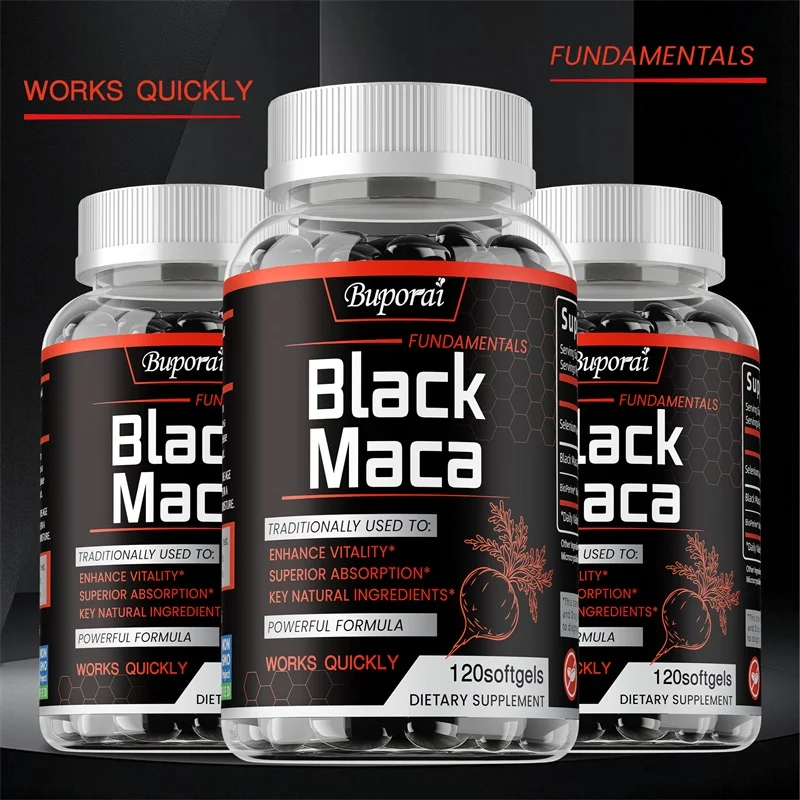 

Black Maca Supplement - for Reproductive Health, Support Energy, Endurance, Muscle Mass, Performance