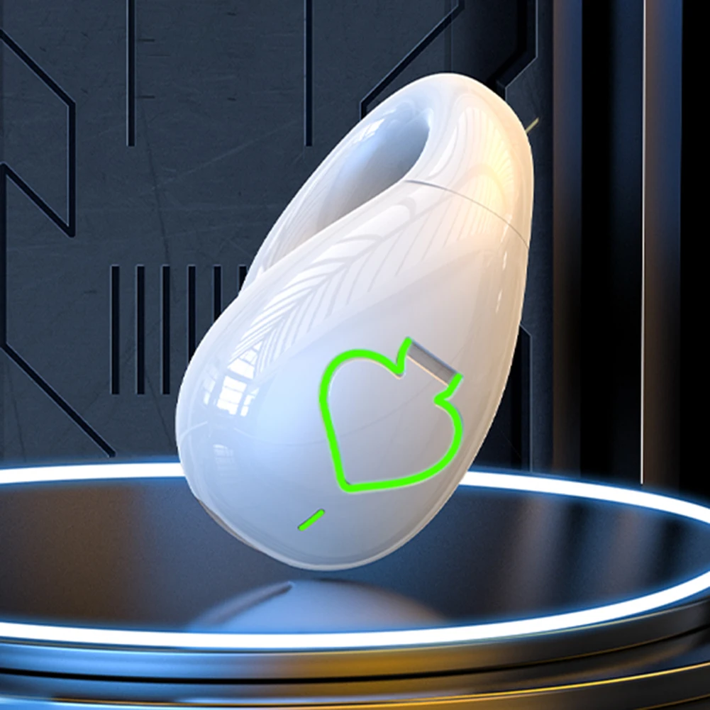 Earphone Nirkabel Kompatibel dengan Bluetooth IPX5 Earphone Konduksi Tulang Klip Telinga Tunggal Tahan Air BT 5.3 Headset Gamer Olahraga