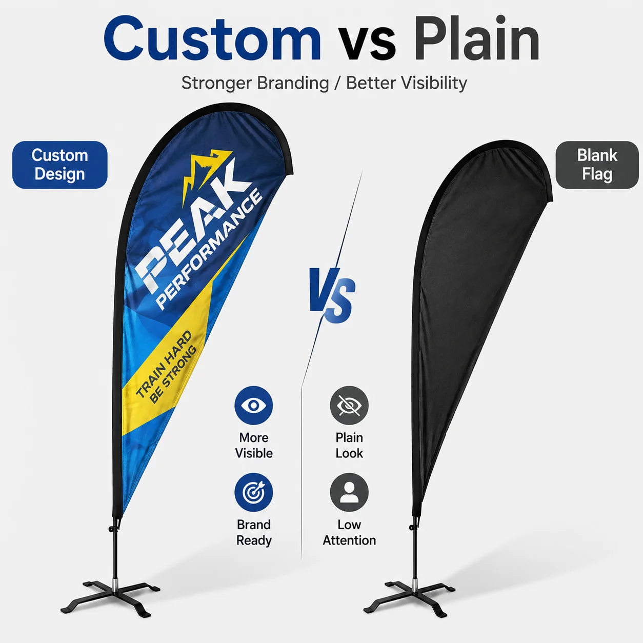 Custom Teardrop Beach Flag Personalized Advertising Banner Outdoor Marketing Display Flag