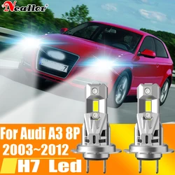 Ampoule de voiture Canbus No Brave, lumière blanche, lampe à diode moto, lumière de sauna LED, haute puissance, H7, 6000K, 12V, 55W, Audi A3 8P, 2003 ~ 2012, 2 pièces