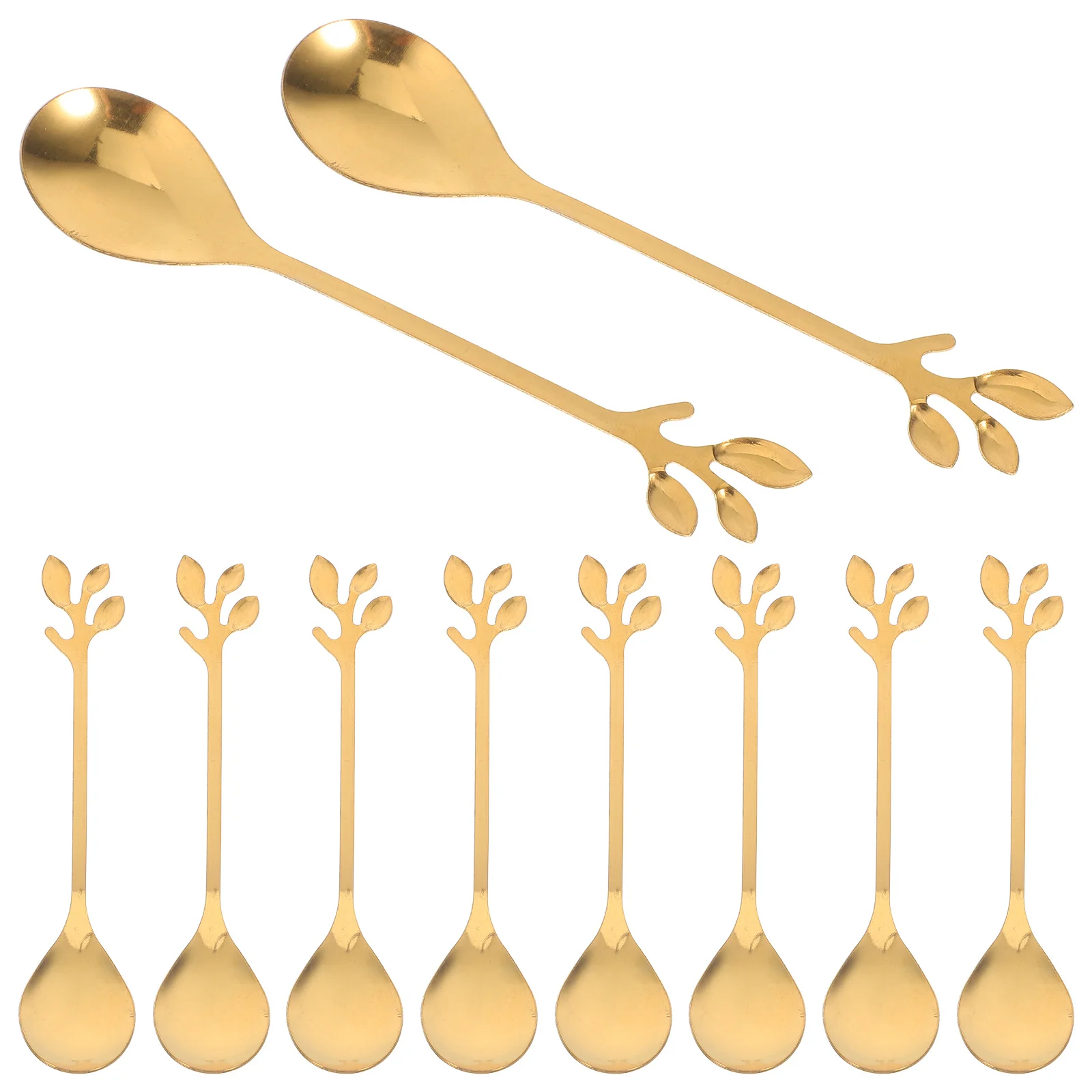 

20Pcs Stainless Coffee Spoons Long Handle Gold Finish Multi-Function Cocktail Stirrer Iced Tea Coffee Dessert Spoon