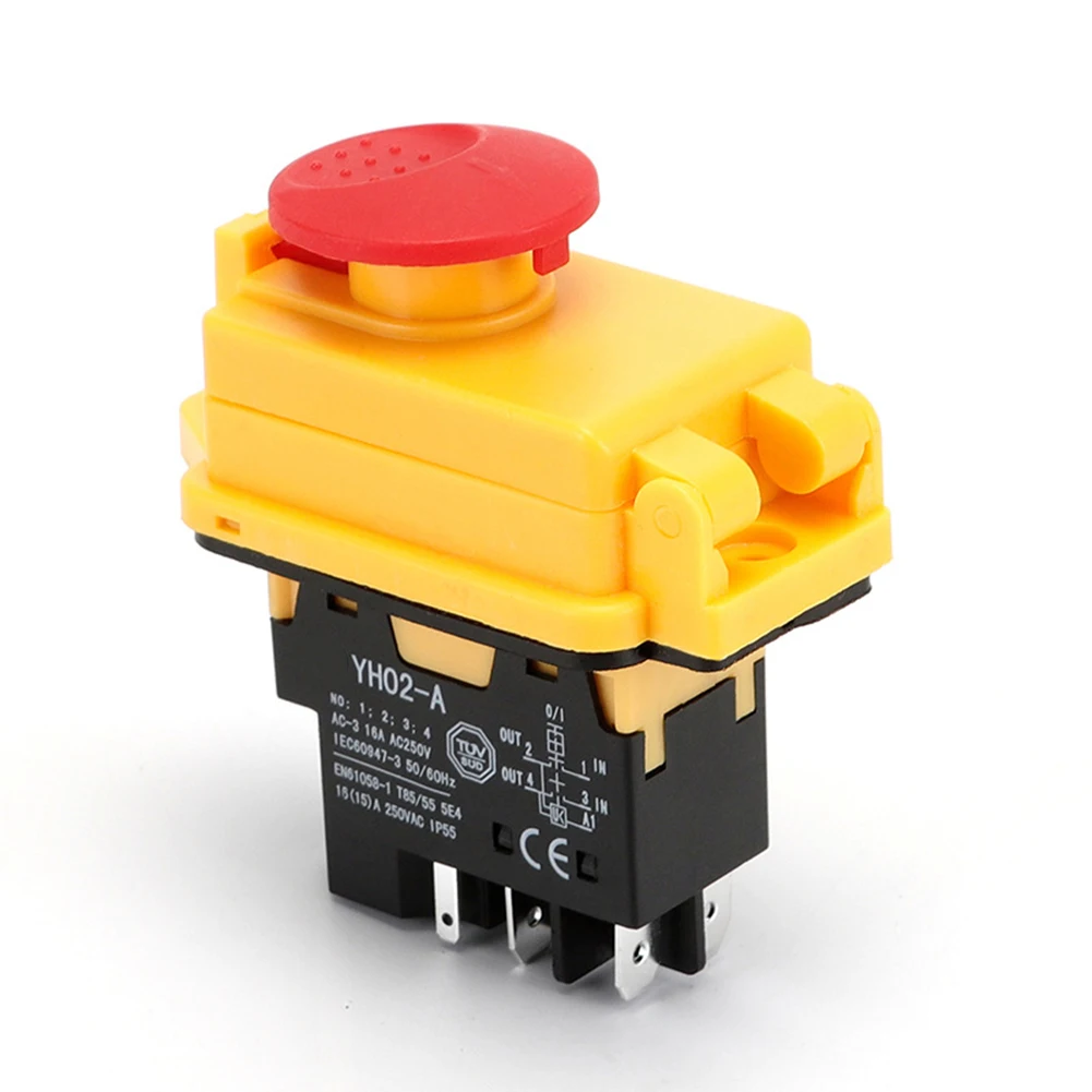 YH02-A Electromagnetic Safety Switch 4-Pin 18A 250VAC Push Button with Reliable Stop and Redundant System Design