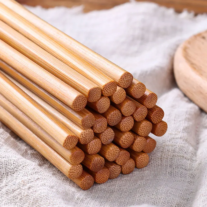 10pcs Home Natural Chopsticks Lacquerless Bamboo Mildew Anti-slip Kitchen Long Chopsticks Hotel Commercial Bamboo Tableware