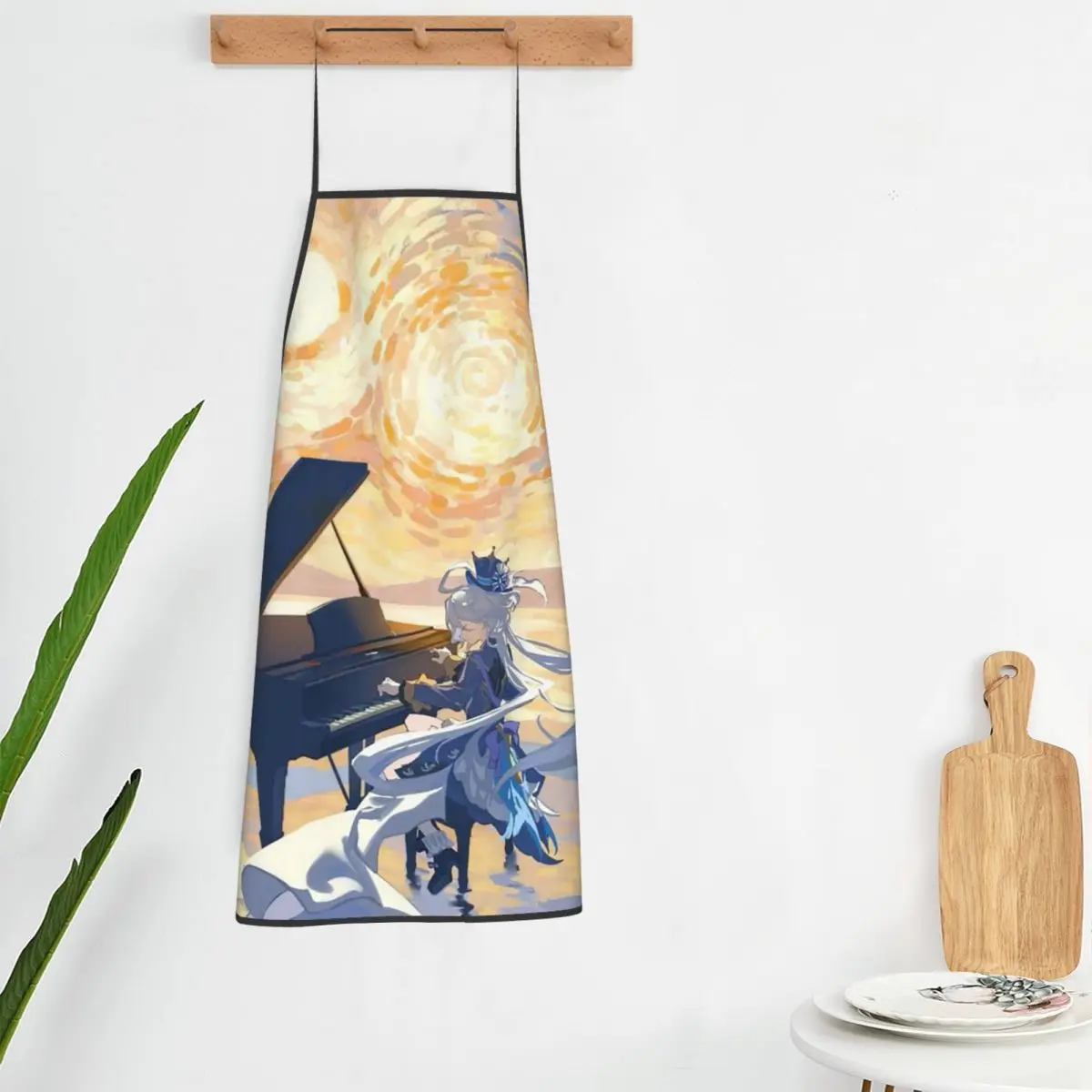 Furina Genshin Impact Game Apron Chef Cooking Tablier Sleeveless Bib Kitchen Cleaning Pinafore for Women Men Gardening