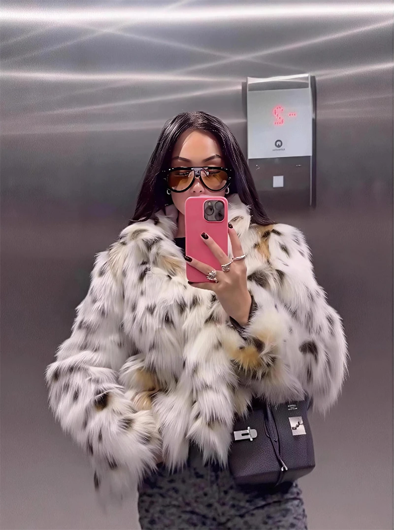 Guobioziy Women's Slim-Fit Faux Fur Coat 2026 Autumn/Winter New Arrival Casual Fashion Trendy Tassel Daily High-Street Style