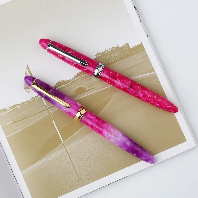 Penbbs 스카이 블루 화이트 수지 만년필 Brade EF/F/M 0.5/0.7mm 펜촉 회전 잉크 흡수 잉크 펜 학생 사무용품 선물