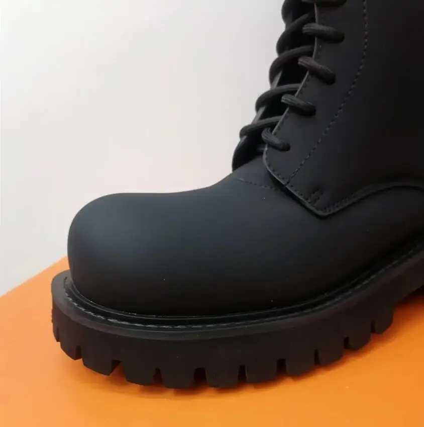 جولة اصبع القدم رجل التمهيد القصير أزياء الدانتيل يصل الرجال ديربي أحذية التمهيد الأسود #4