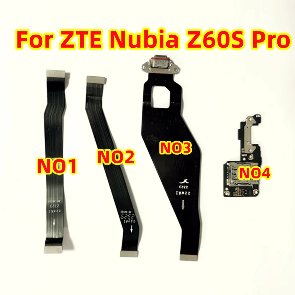 Для ZTE Nubia Z60S Pro, NX725J z60spro: основная материнская плата, сенсорный ЖК-экран, слот для SIM-карты, порт зарядки, гибкий кабель, запчасти.