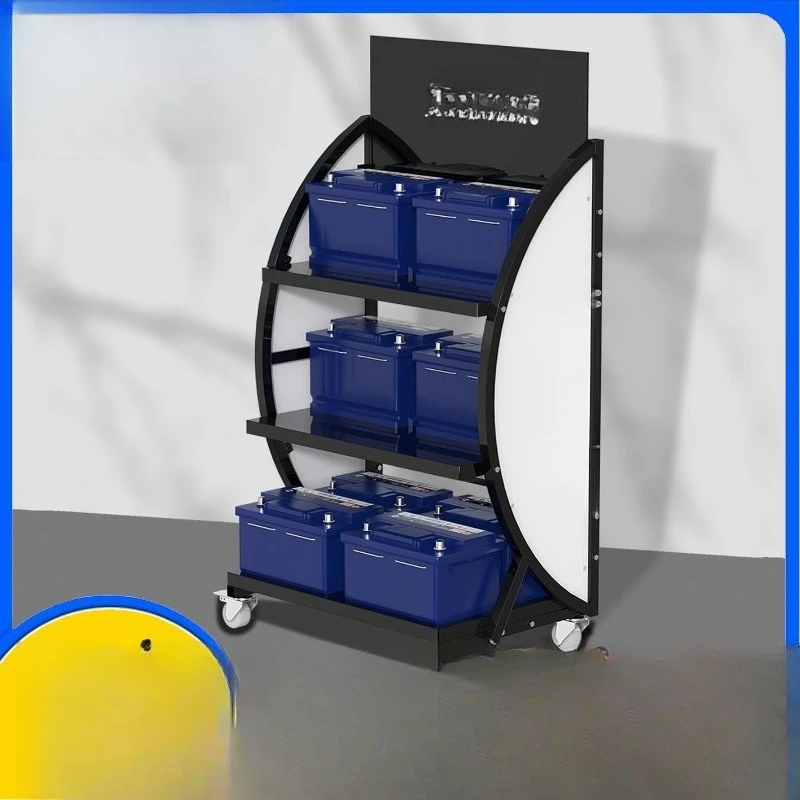 

Commercial battery belongs to display rack, automobile oil lubricating oil display rack, movable supermarket rack