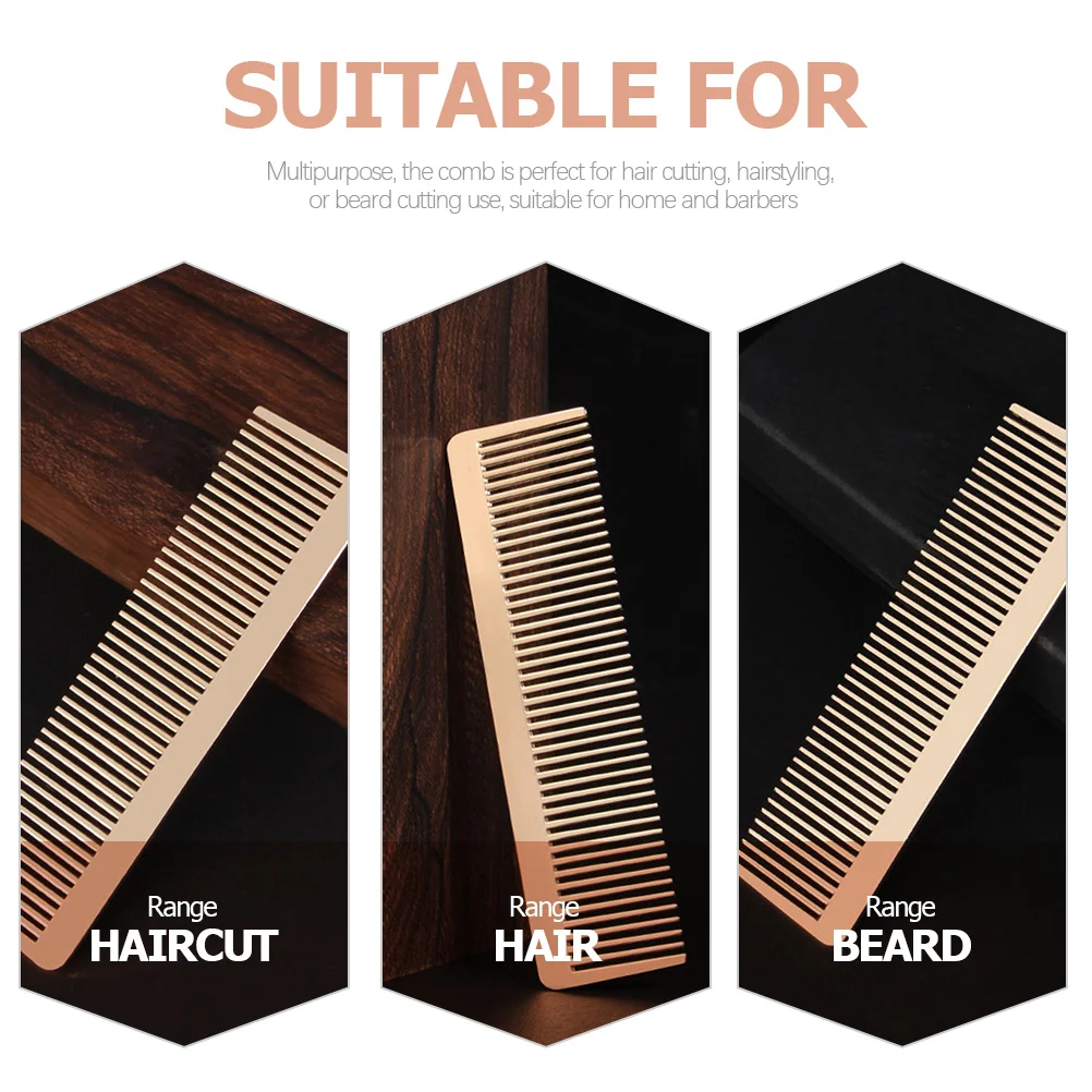مشط شعر من سبائك الزنك، أداة قص تصفيف متعددة الأغراض للاستخدام المنزلي، خفيف الوزن ومحمول، هدية للسفر، مشط حلاق معدني #6