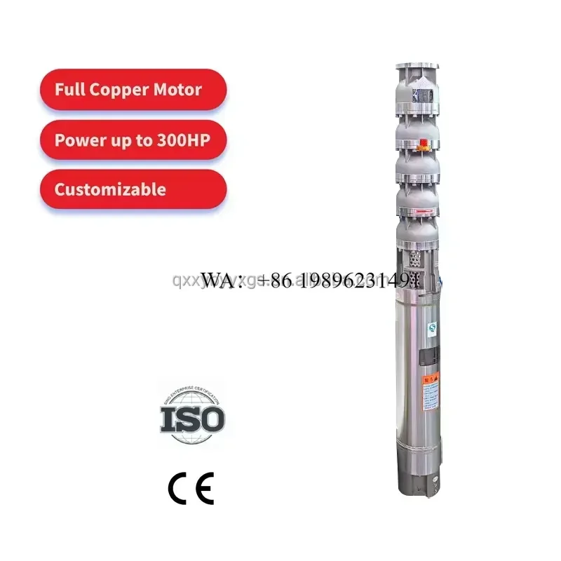 Wmwmnu Stainless Steel Submersible Water Pump Energy Efficient Clean Liquid High Pressure Multistage 1-500 for Irrigation