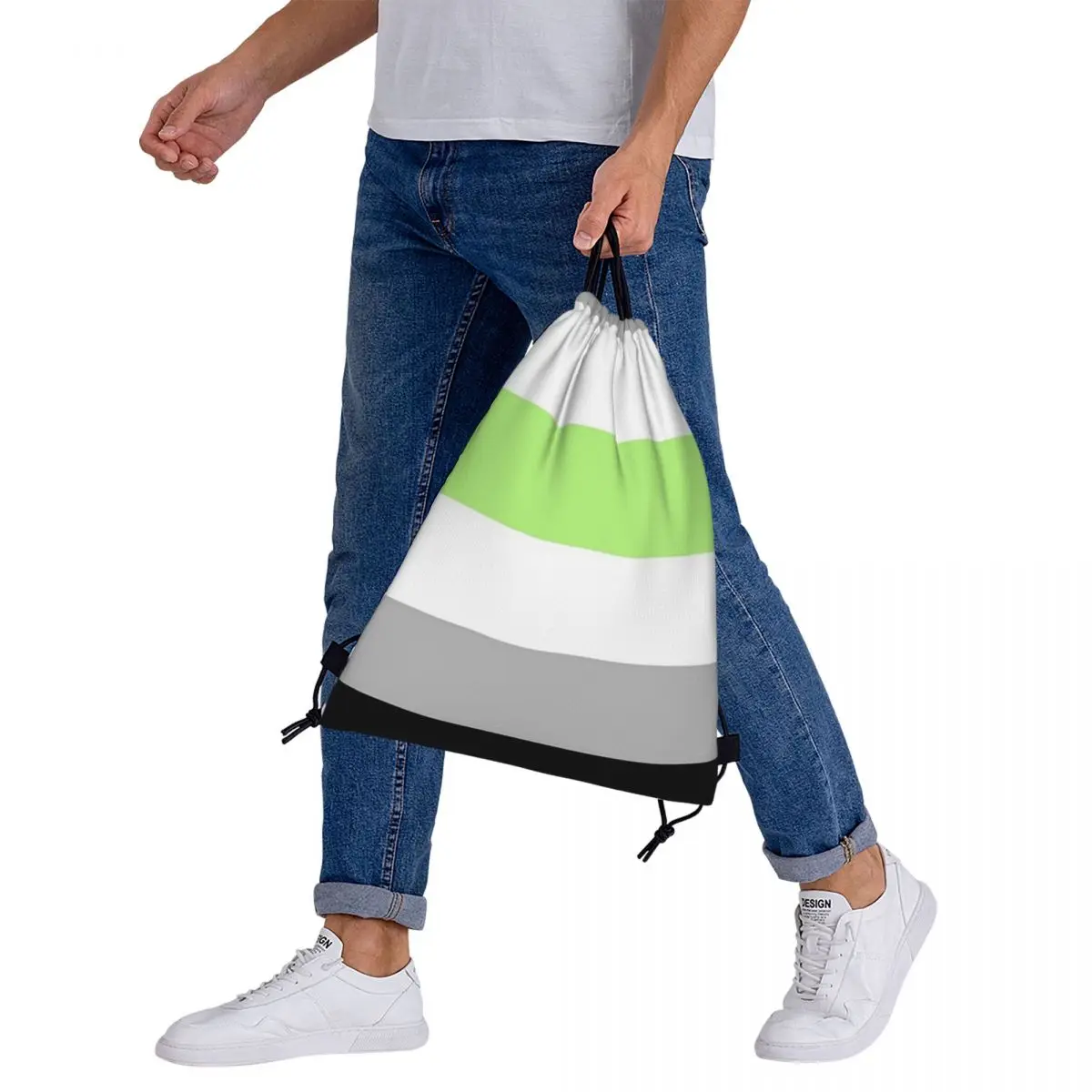 Agender Flag Rucksäcke lässig tragbare Kordel zug Taschen Kordel zug Bündel Tasche Sporttasche Bücher taschen für Mann Frau Studenten