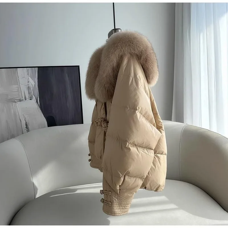 Fur Jacket Short Plush European Down Jacket Women's High-end Women's Clothing National Fashion New Fashion Loose Bread Jacket