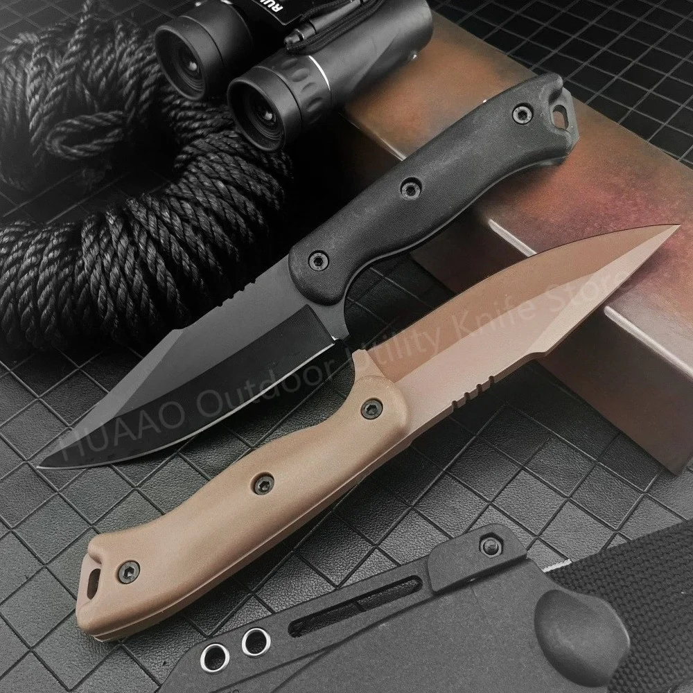 BK18 Fixed-Blade Knife, D2 Blade, Nylon/Fiberglass Handle, with Kydex Sheath Pocket, Jungle Cutting Outdoor, Camping Tool—Gift