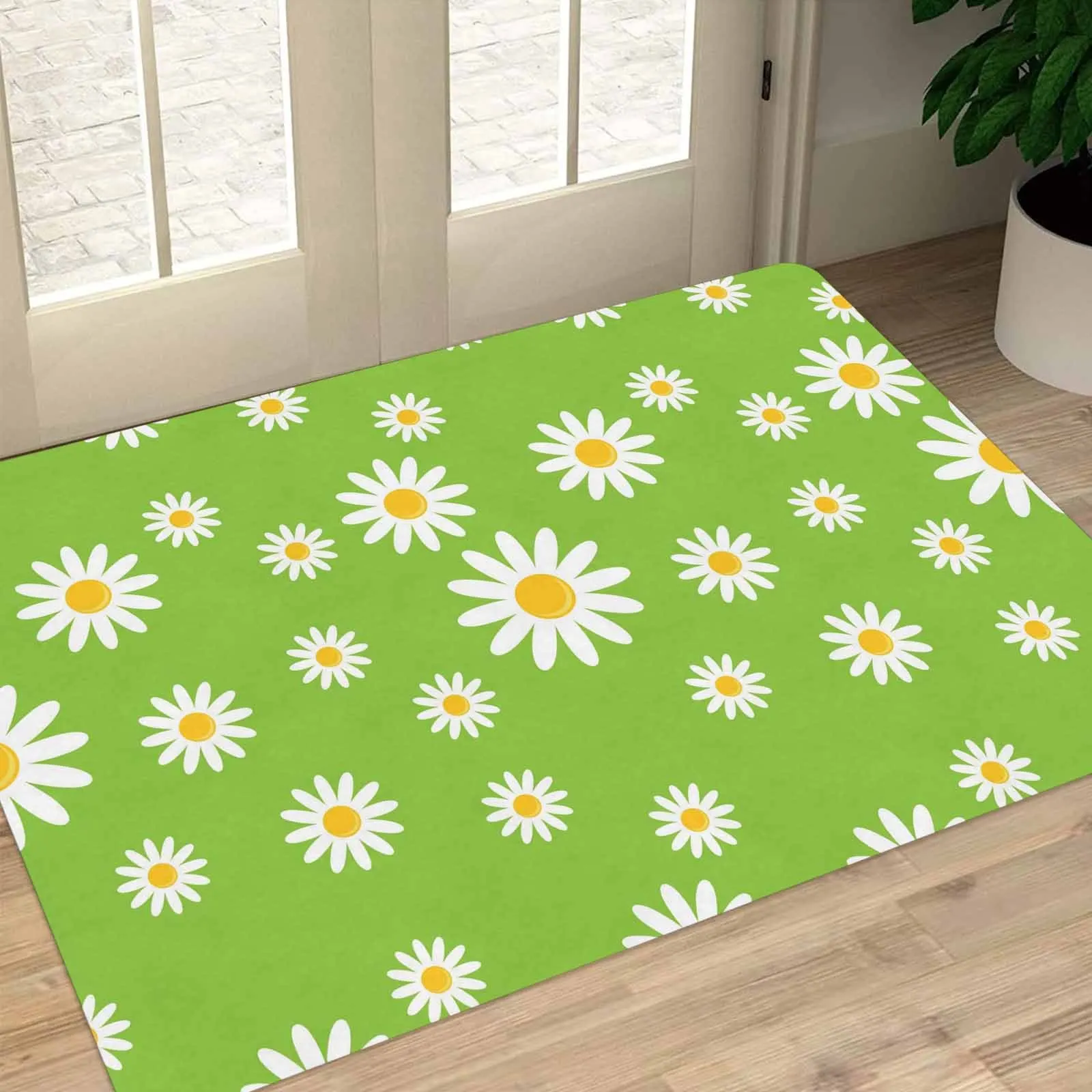 Daisy Delight Doormat - Vibrant Design, Brings Cheerful Flowers, Fresh Charm, and a Burst of Color to Your Home Entrance