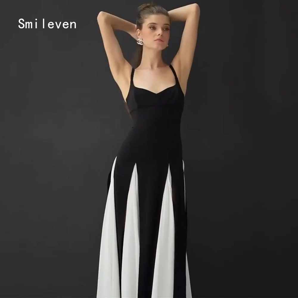 

Smileven Luxury Noval Sexy A Line Evening Dress Color Blocked Elegant Formal Prom Dresses Dancing Party Gowns Customized 2026