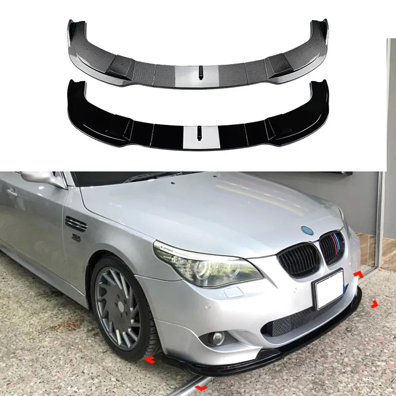 For 2005-2010 BMW 5 Series E60 E61 Car Front Bumper Splitter Lip Chin Spoiler Body Kit Protector Guard Exterior Accessori