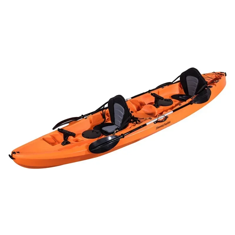 

Plastic hard boat thickened three-person recreational boat canoe rowing double kayak fishing boat