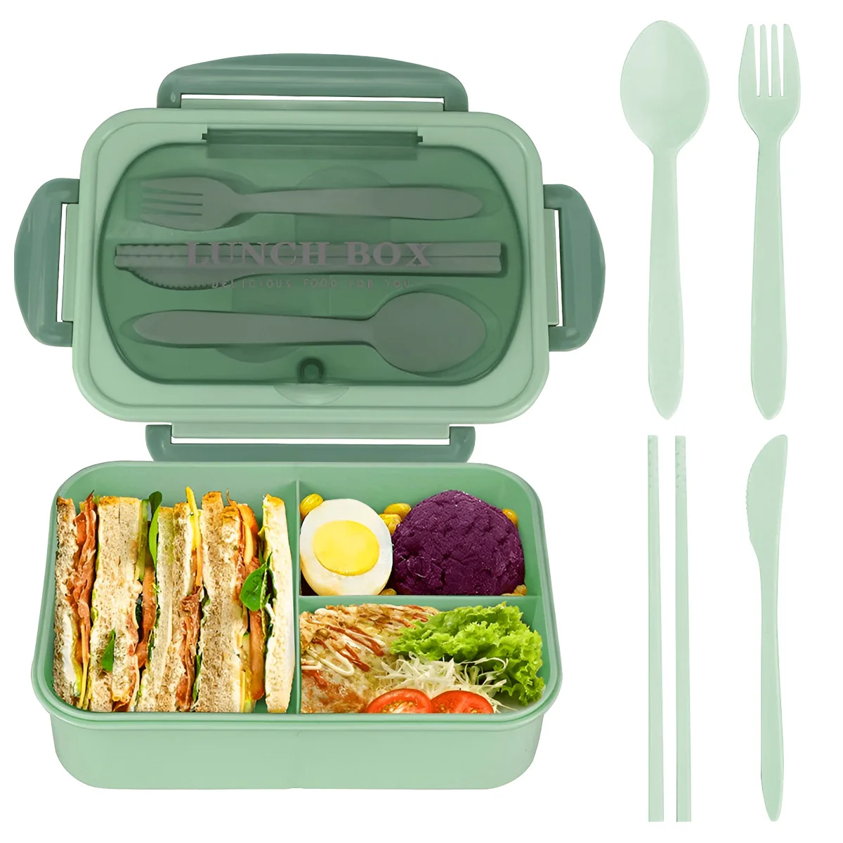 Geteilte, versiegelte, isolierte Lunchbox, Mikrowellenherd, Bento-Box, Lunchbox, Lunchbox für Studenten, eigenständiges Geschirr