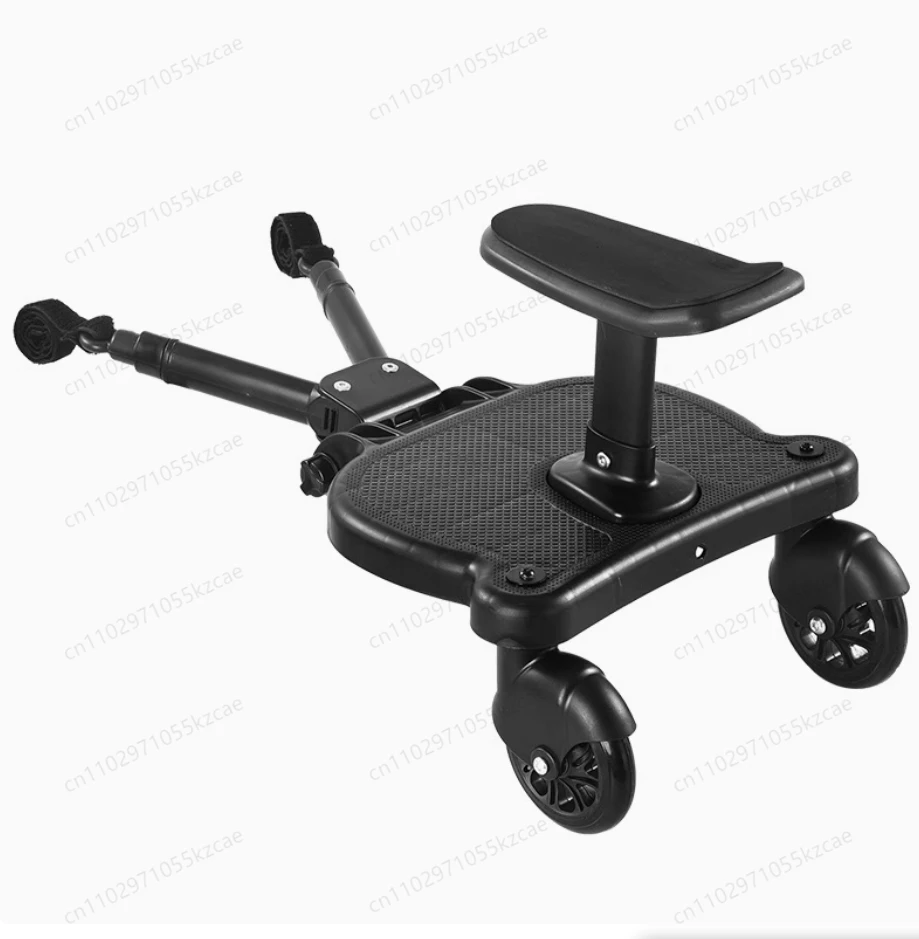 

Wheeled Pushchair Universal 2 in 1 Stroller Glider Board Buggy with Detachable Seat Step Board Pedal Black