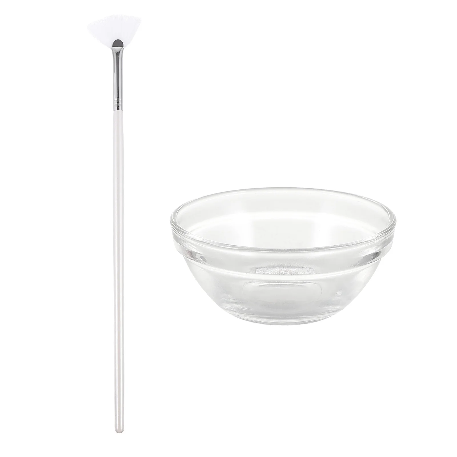 Kit di 2 Pennelli per Maschere Facciali con Impugnatura Comoda e Manico Spesso per la Cura del Viso, Applicazione Fai-da-Te di Maschere, Ciotola per Miscelazione, Strumenti di Bellezza