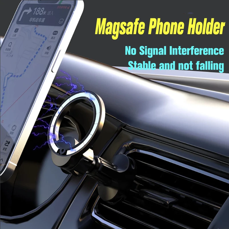 Autotelefonhalter, Entlüftung, magnetisch, universeller Ständer für Magsafe iPhone 13, mobile Unterstützung, Entlüftungshalterung, Autotelefon-Magnethalter – Detail 1