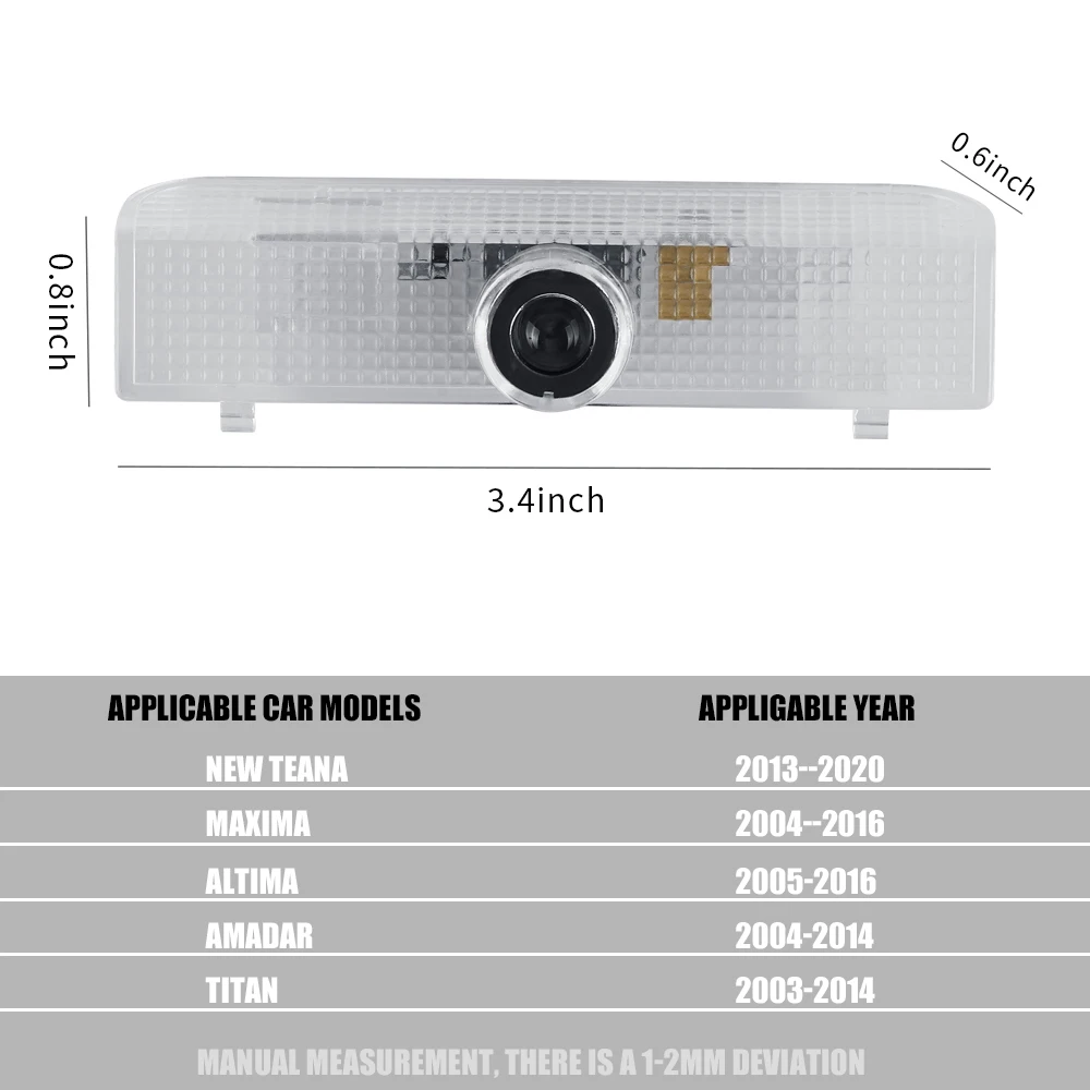 2 قطعة باب السيارة ترحيب أضواء جهاز عرض (بروجكتور) لنيسان ماكسيما 2004-2020 2019 تيتان أمادار TEANA ألتيما اكسسوارات