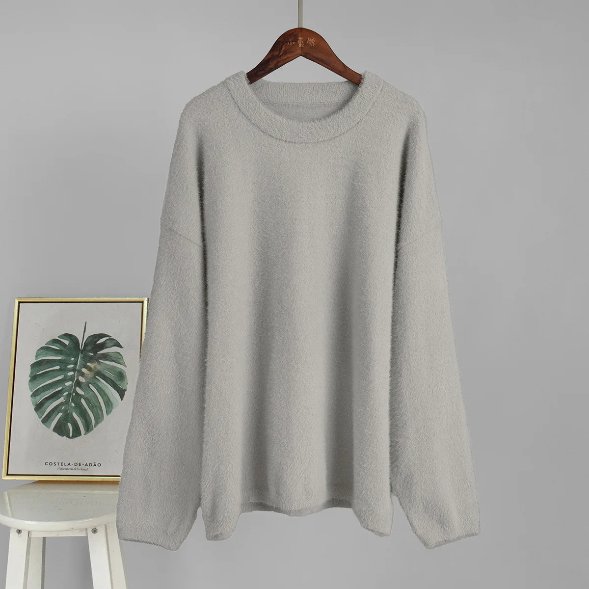 Women's Solid Color Knit Sweater Loose Fit Crew Neck Long Sleeve Casual and Relaxed Autumn Winter Fashion Jumpers