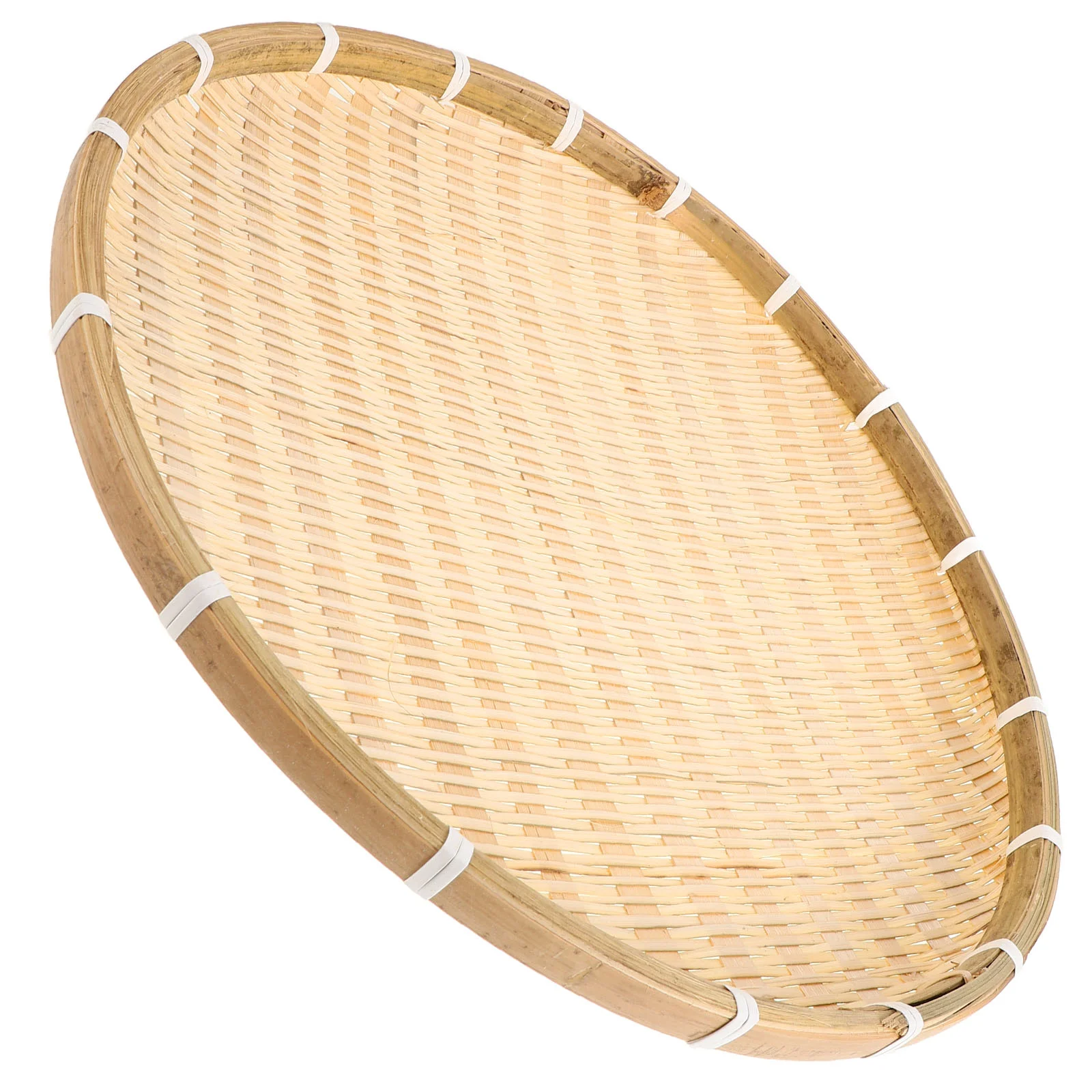 

Drying Dustpan Woven Basket Pastry Plate Rattan Food Container Round Bamboo Tray Editor Chief Snack Storage Home