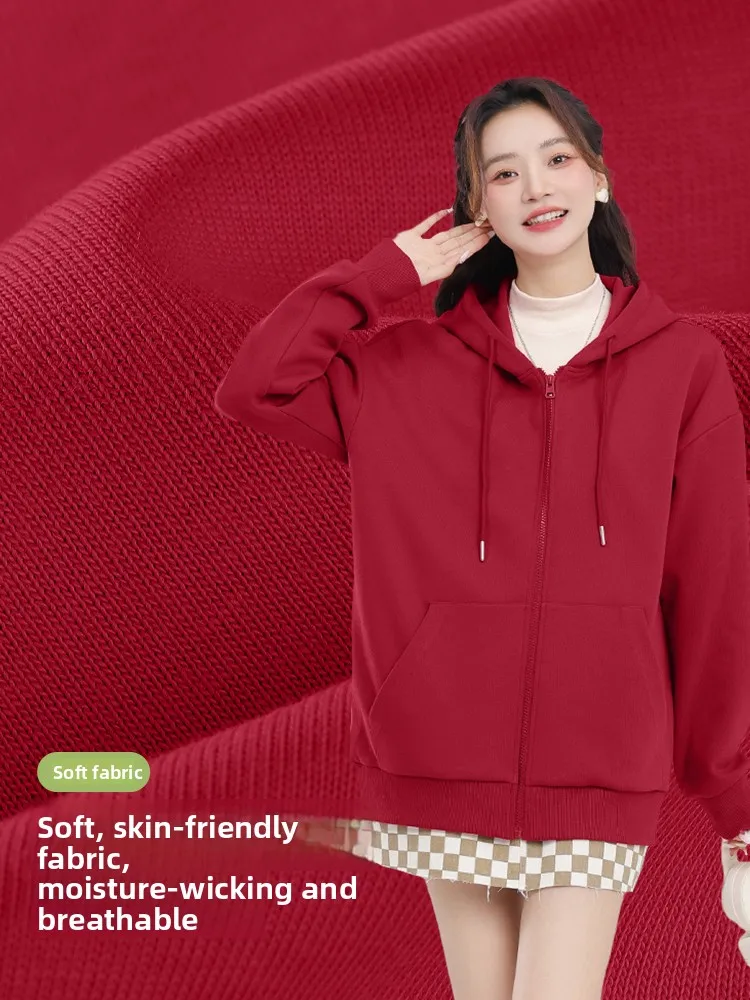 Jeanswest Kapuzen-Reißverschluss Jaet Damen-Leicht-Cardigan-Sweatshirt American Lazy Sle Herbst Neuankömmling Einzelstück