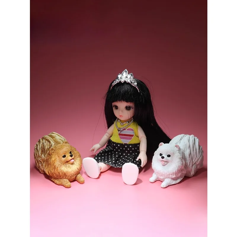 

1/6 Scale Resin Cute Puppy Model Simulated Animal Model Desktop Decoration Gift Scene Accessories Dog Model