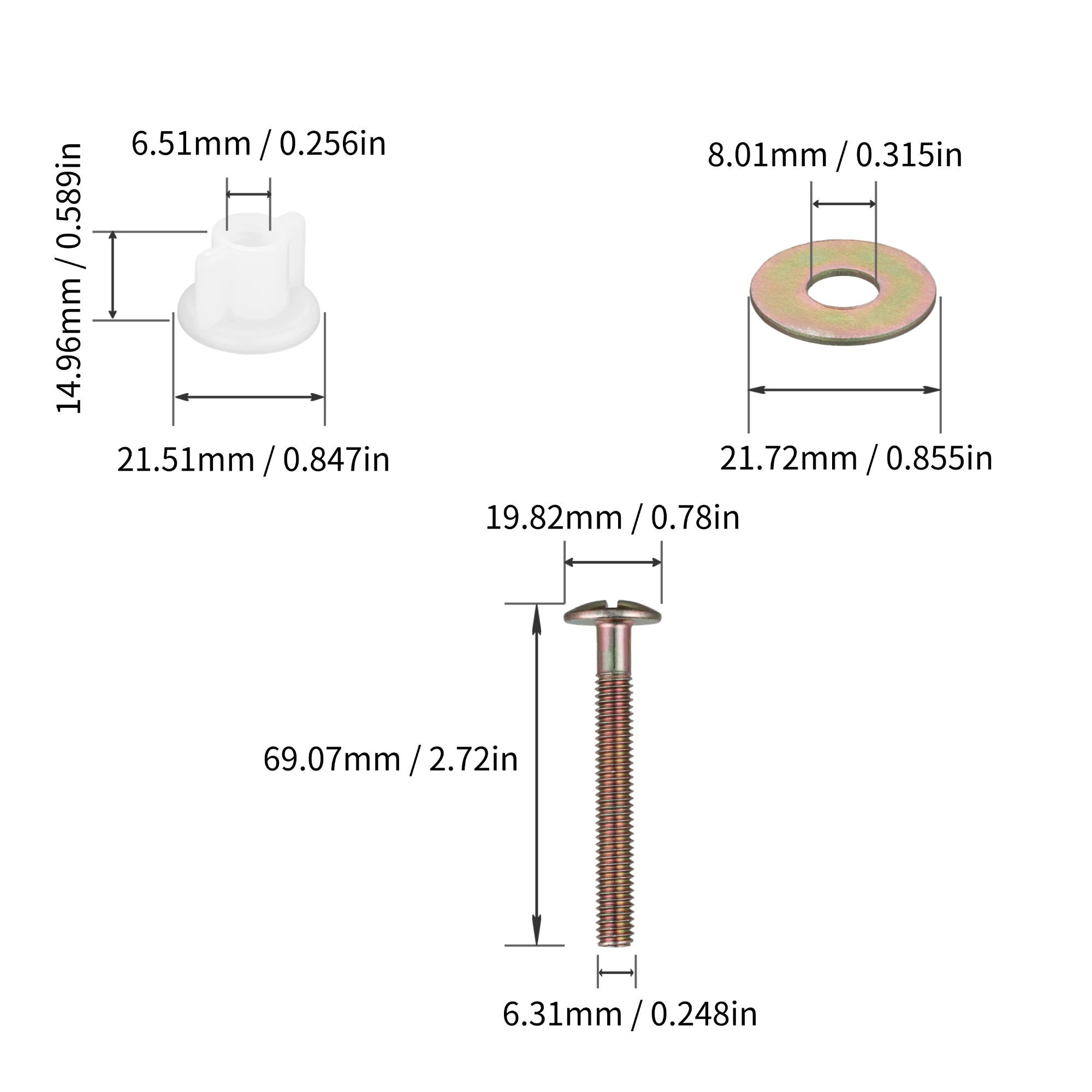 Complete Toilet Tank Repair Kit Rubber Gasket Bolt Set Compatible With GP51487 Bathroom Fixtures Repair Accessories