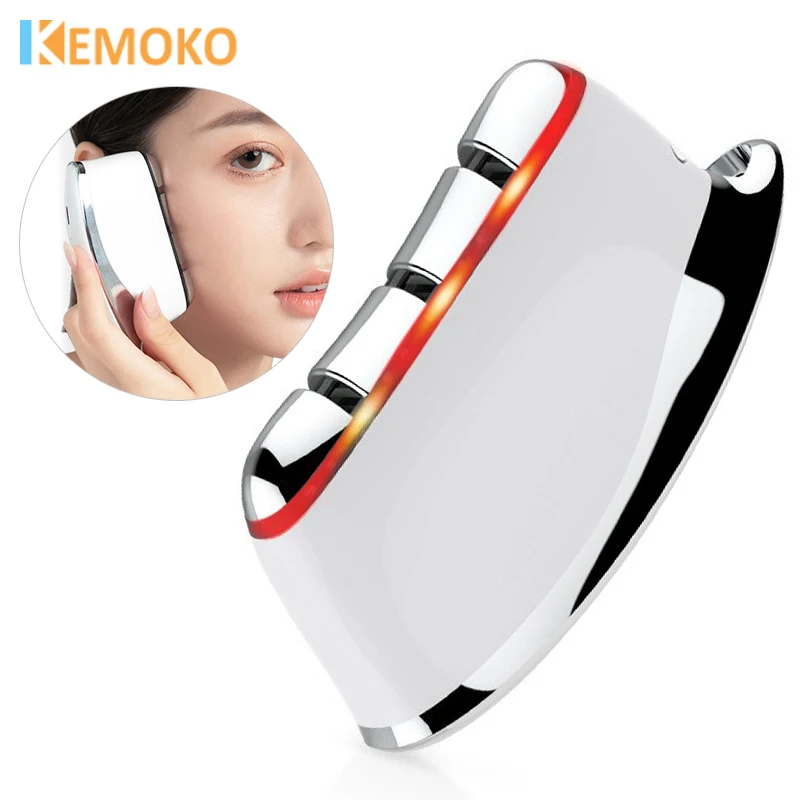 

EMS Microcurrent Scraping Massage Facial Slimming Lifting Body Scraping Heating Vibration Red Light Therapy Neck Eye Massage
