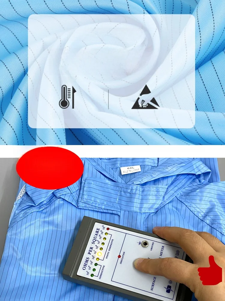 بدلة عمل كاملة مع غطاء للرأس للرجال والنساء، مقاومة للغبار ومانعة للكهرباء الساكنة، باللون الأزرق الرمادي، مناسبة للزراعة وتن... #3