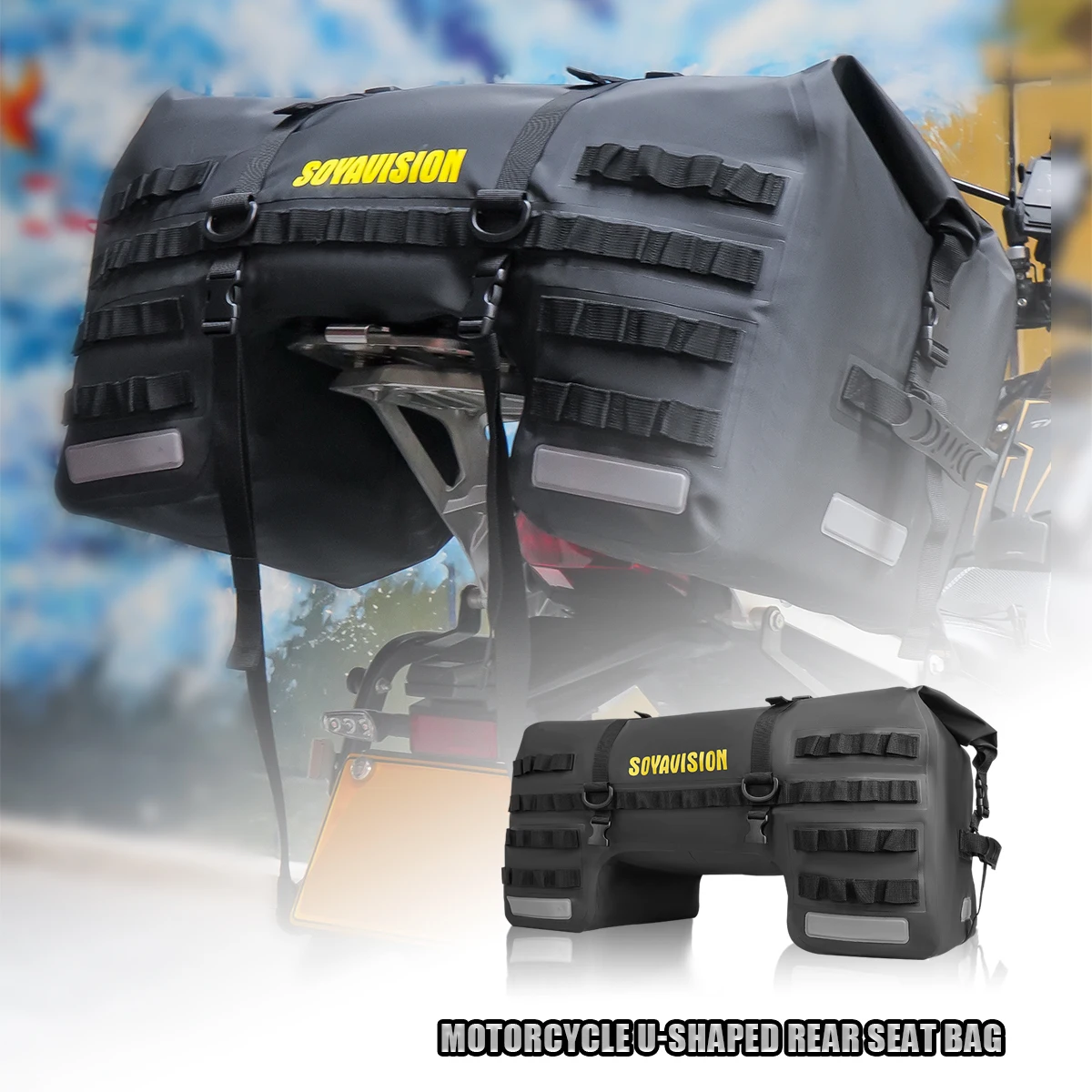 

Universal motorcycle rear seat bag Bicycle outdoor shoulder bag Waterproof tail box luggage bag Saddle bag