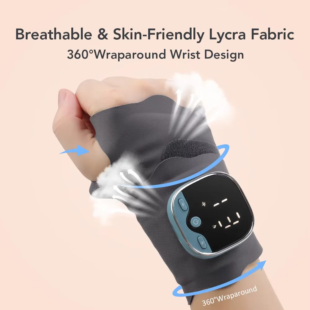 Muscle Stimulation Massage Gloves With Heated Microcurrent Pulse  Wrist Protection For Relieving Pain In Hand Arthritis