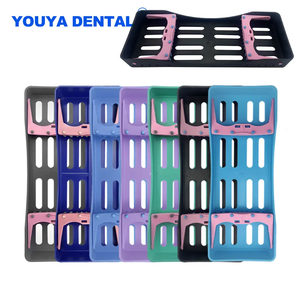 Dental Sterilization Box with 5 Holders Tools Autoclavable Instrument Disinfection Holder For Dentist filling Tray tools