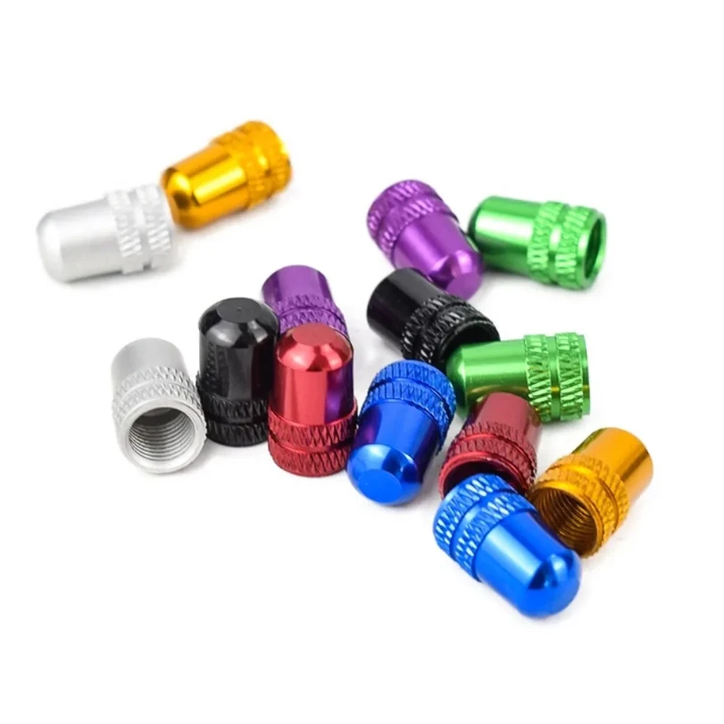 

Mountain bike Schrader Valve caps,colored aluminum alloy round valve cover,Schrader Valve covers for bikes,dust caps