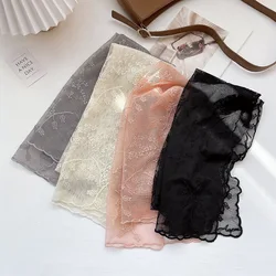 Fresh Beautiful Embroidered Lace Scarf Elegant Headband Head Hair Scarf, Handbag Handle Wrap Ribbon Scarf Neckerchief