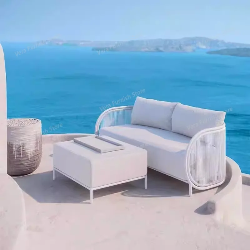 

Leisure Courtyard Outdoor Sofas Comfortable Modern Relax Luxury Party Accent Garden Sofas Minimalist Design Furniture Lshysf