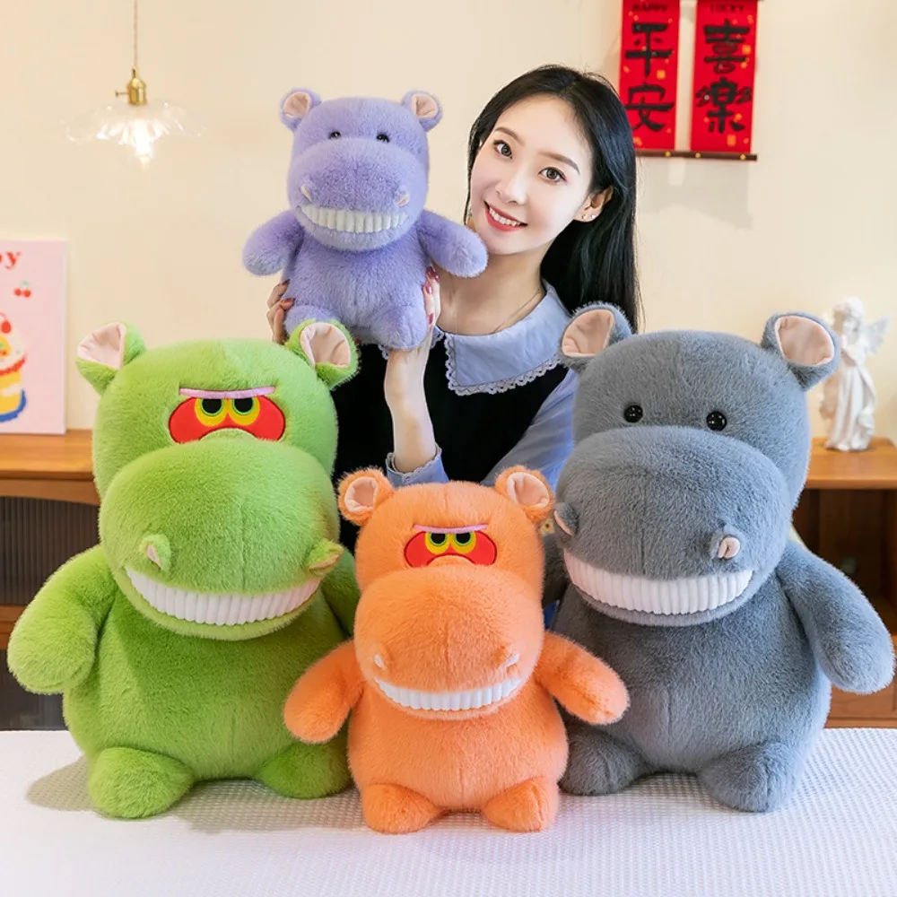 El cerdo hinchable Moo Deng juguetes de peluche lindo relleno enojado bebé hipopótamo muñeca suave dibujos animados Pigmy hipopótamo almohada regalo de Navidad