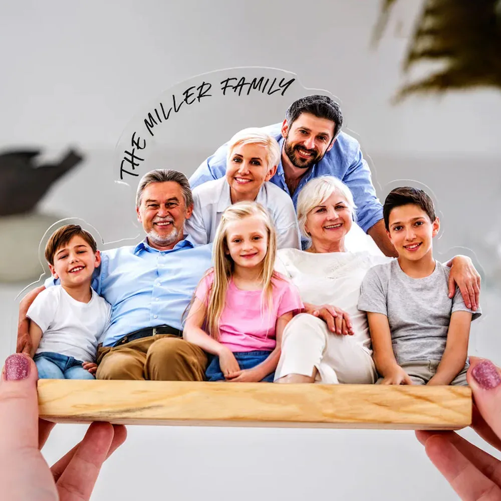 

Custom Family Photo Statuette Personalized Family Portrait Acrylic Photo Cutouts Birthday Decorative Gifts For Family Members