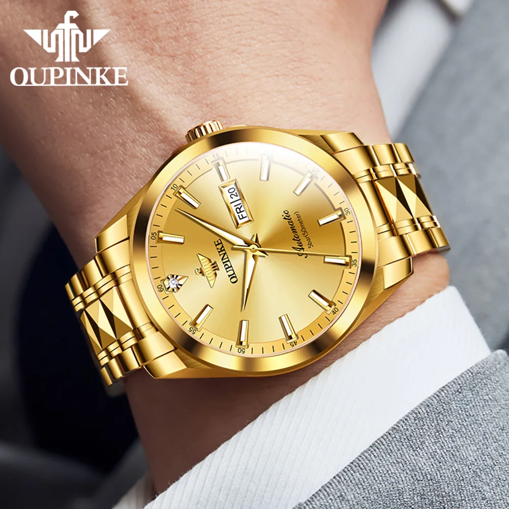 OUPINKE 3223 Men Watch Brand Luxury Imported Movement Men Automatic Mechanical Watch Tungsten Steel Sapphire Mirror Men Watch