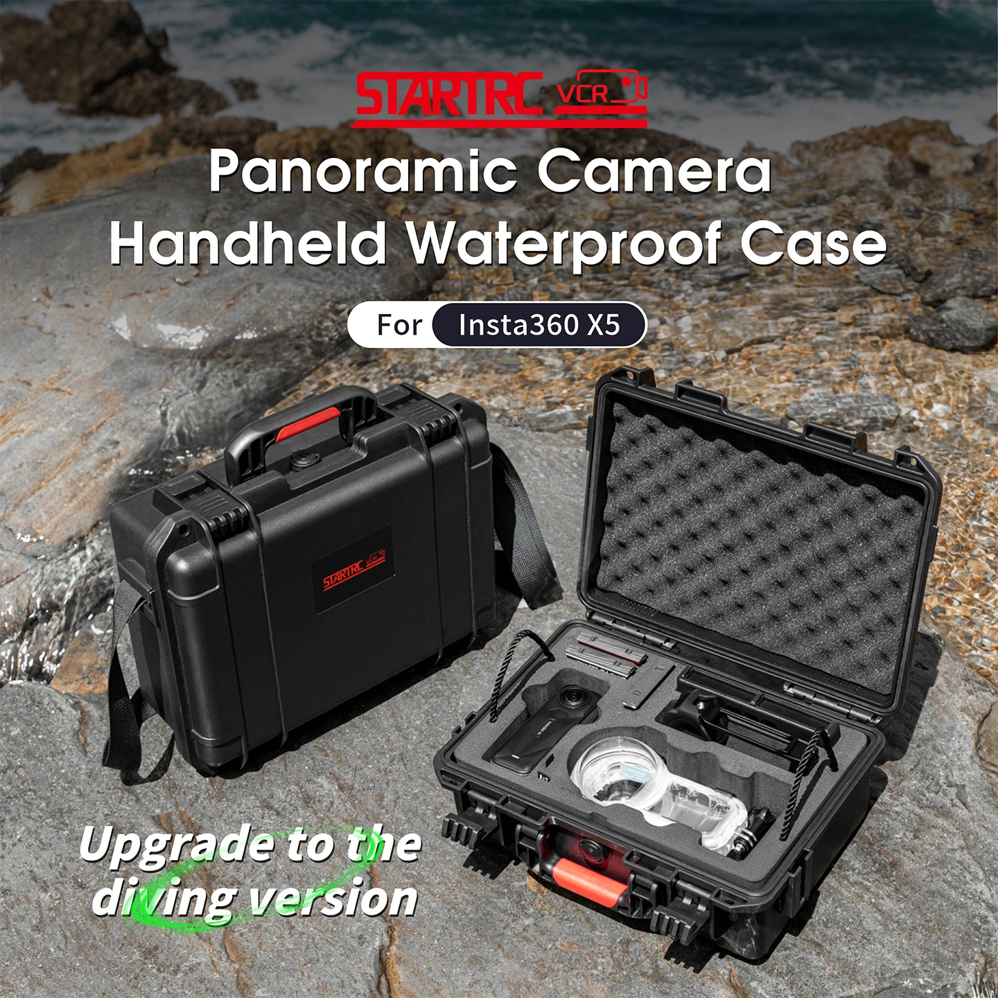 

STARTRC Portable Storage Case 2-Layers Large Capacity Waterproof Box Travel Carrying Case For Insta360 X5 Camera Accessories