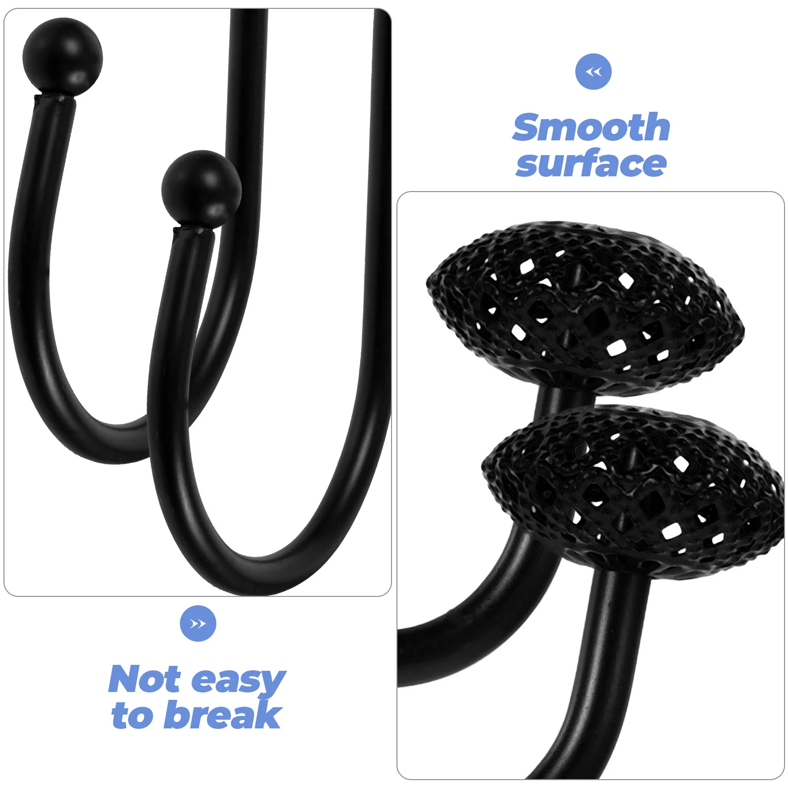 

12Pcs S Style Shower Curtain Hooks Classic Colors Match Most Bathrooms Smooth Slide Elegant Design Curtain Hook