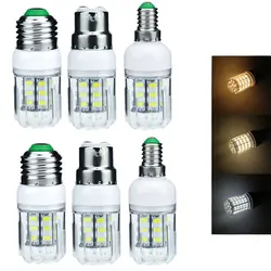 Bombilla Led tipo mazorca de maíz, lámpara de araña de Navidad, iluminación de vela, E27, E14, E12, E26, 7W, 5730 SMD, 110V, 220V, DC 12V, 24V, 27 LED