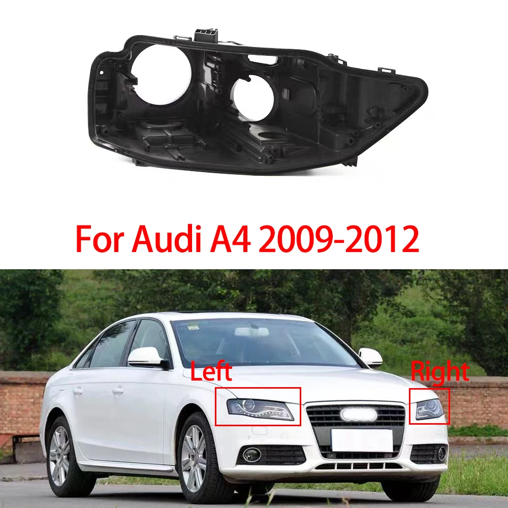 For Audi A4 2009 2010 2011 2012 Car Light Rear Base Front Headlight Back Housing  LED Headlight Rear Cover Car Accessories