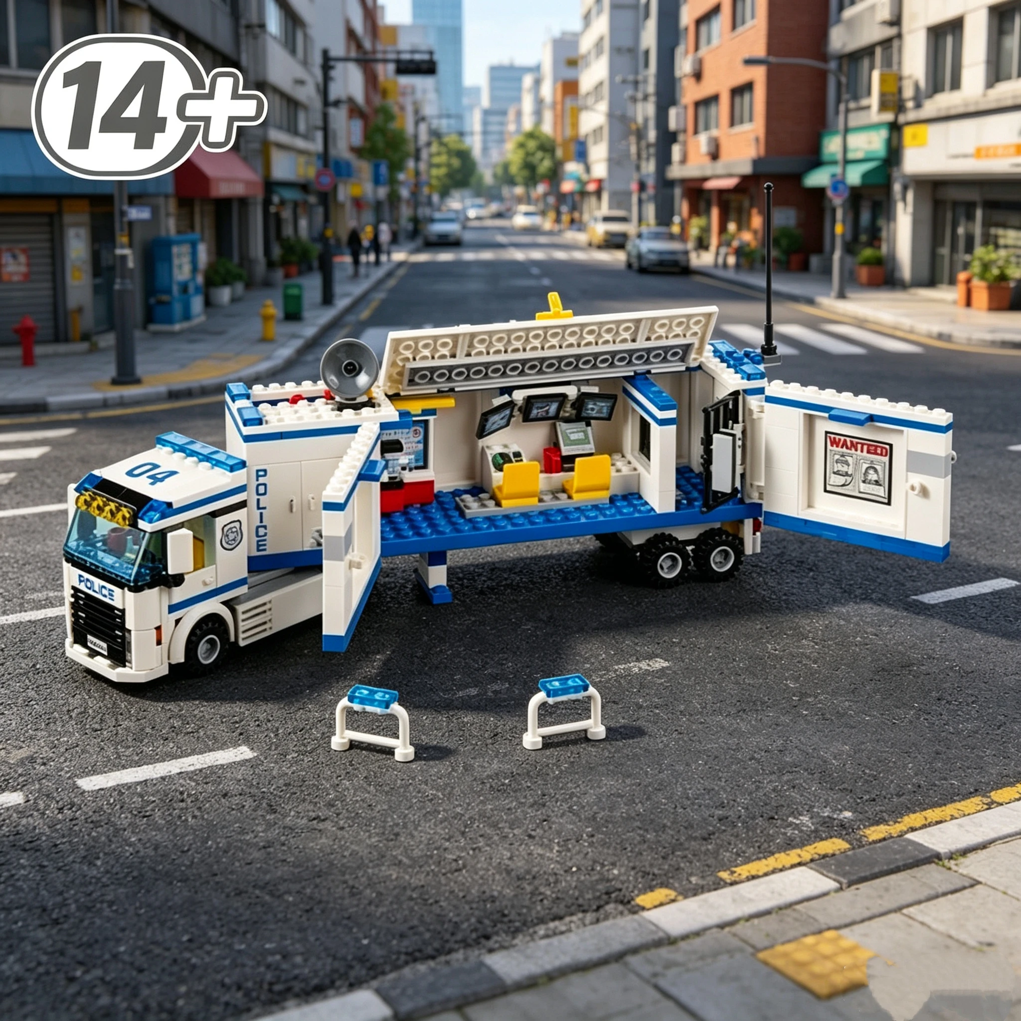 

The New City Series Building Blocks Mobile Police Station Command Center Birthday Christmas Gifts for Adults Kids